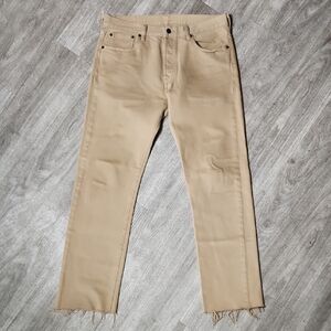 Levi's Men's 501 Beige Straight Jeans